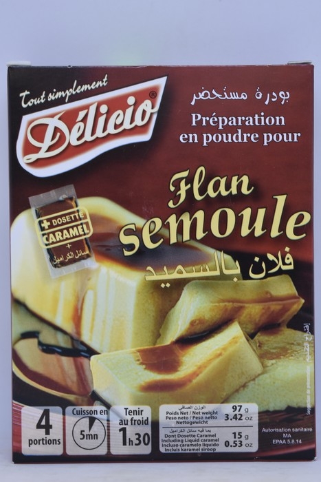 Delicio - Preparation poudre pour Flan Semoule+ Caramel -97g