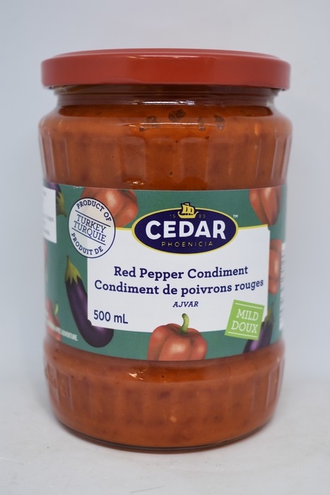 Cedar Phoenicia - Ajvar - Condiment de Poivrons Rouges DOUX - 500ml