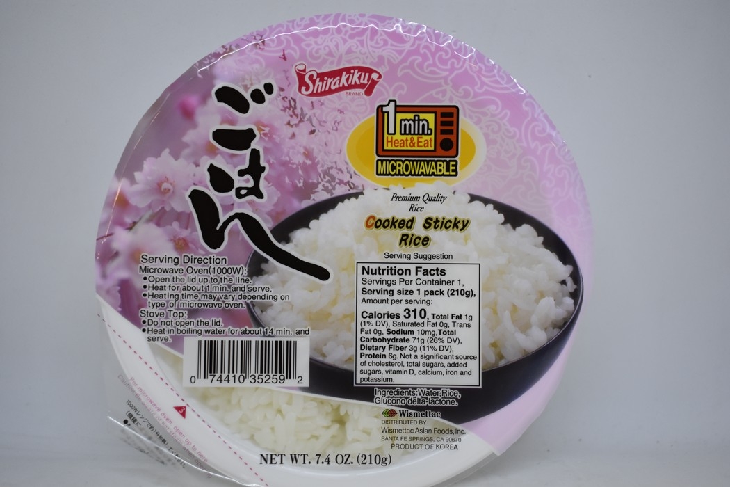 Shirakiku Brand - Cooked Sticky Rice 1 min. -  210g