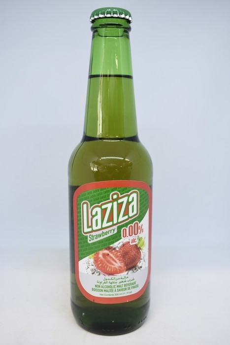 Laziza - Boisson maltée sans alcool - Fraise - 330ml